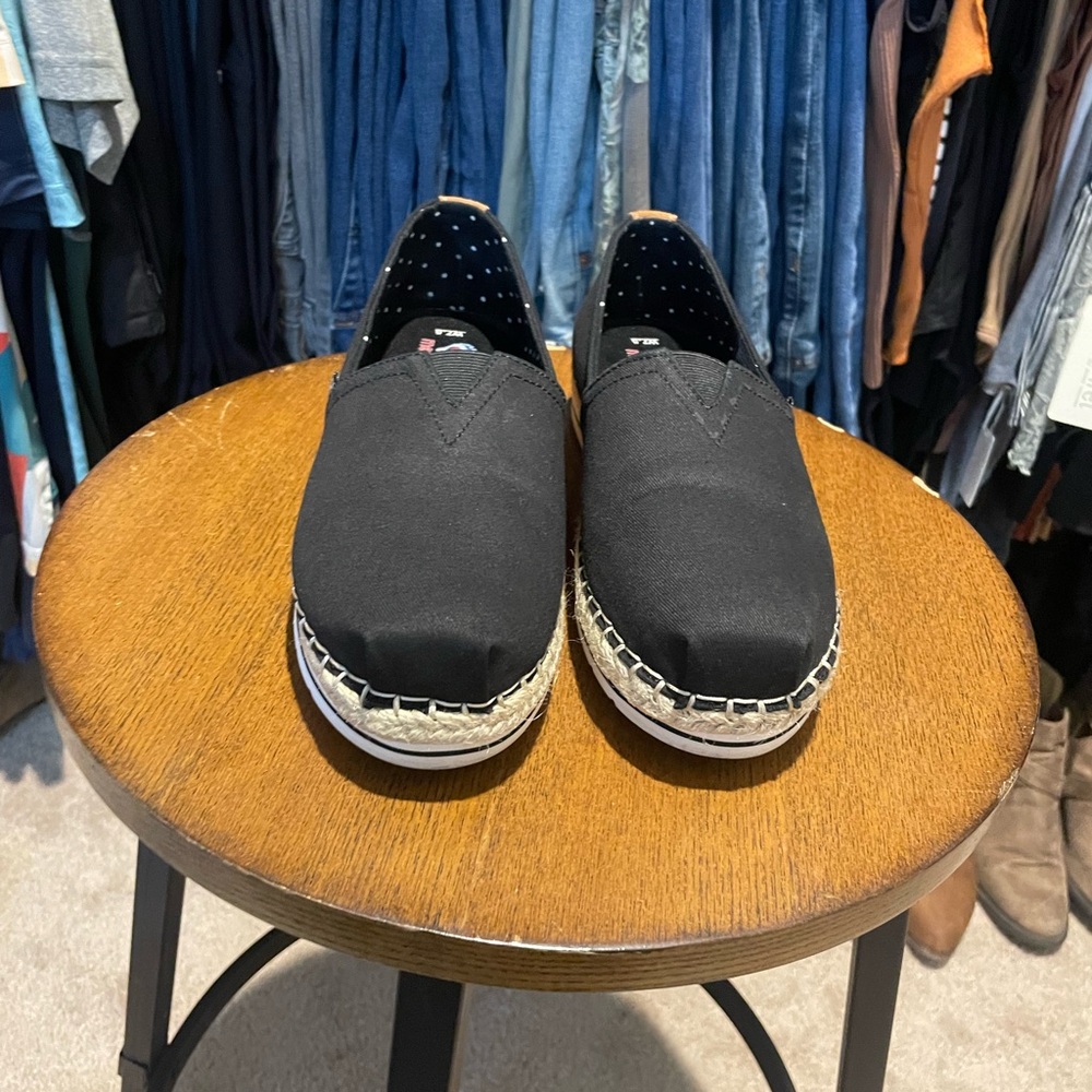 BOBs Classic Black Espadrille Flats